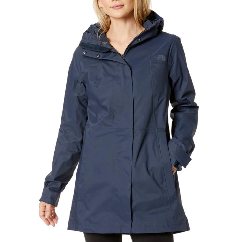 The North Face Hooded Dark Blue Trench Coat